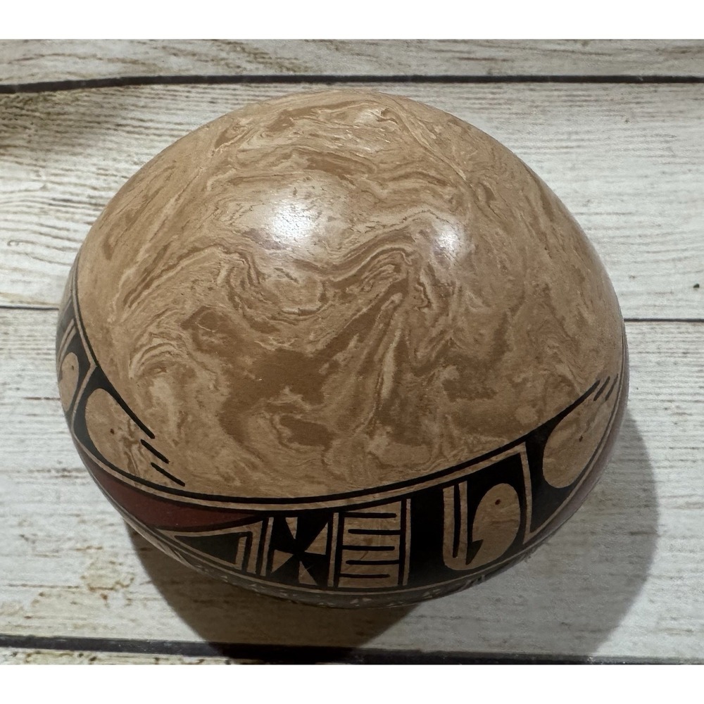 Pottery Signed Silvia Rodriguez Seed Pot Pod Native American Vessel Tb10 - Picture 6 of 8